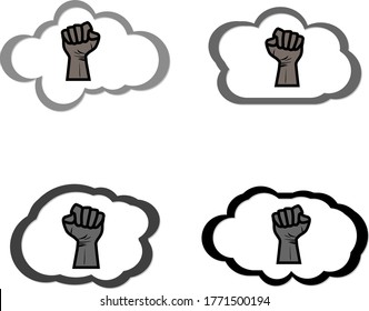 Hand symbol for black lives matter protest in USA to stop violence to black people. Hand vintage silhouette. Vector illustration