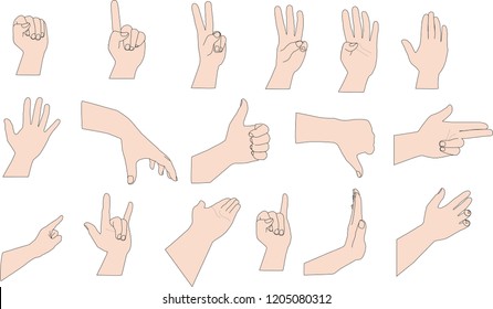 Hand Symbol Collection Stock Vector (Royalty Free) 1205080312 ...