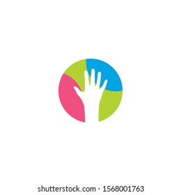 Hand symbol community care logo vector icon illustration design 