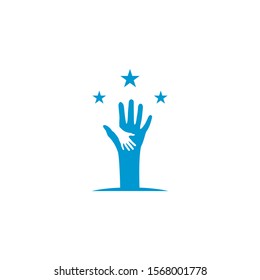 Hand symbol community care logo vector icon illustration design 