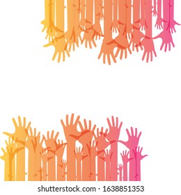 Hand symbol community care logo vector illustration design
