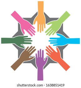 Hand Symbol Community Care Logo Vector Stock Vector (Royalty Free ...