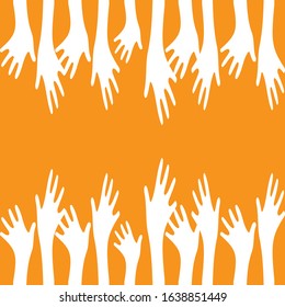 Hand symbol community care logo vector illustration design