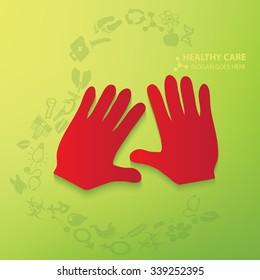 Hand symbol design, clean vector