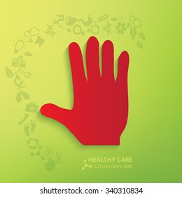 Hand symbol design,clean vector