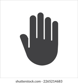 Hand symbol. Hand gesture icon. Hand geometric style icon. Hand sign language icon. Vector illustration