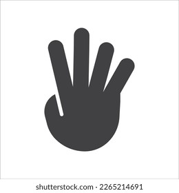 Hand symbol. Hand gesture icon. Hand geometric style icon. Hand sign language icon. Vector illustration