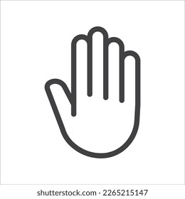Hand symbol. Hand gesture linear icon. Hand geometric style icon. Hand sign language icon. Vector illustration