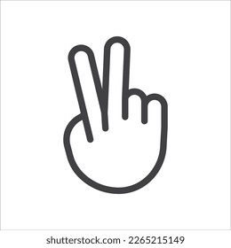 Hand symbol. Hand gesture linear icon. Hand geometric style icon. Hand sign language icon. Vector illustration