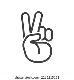 Hand symbol. Hand gesture linear icon. Hand geometric style icon. Hand sign language icon. Vector illustration