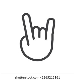 Hand symbol. Hand gesture linear icon. Hand geometric style icon. Hand sign language icon. Vector illustration