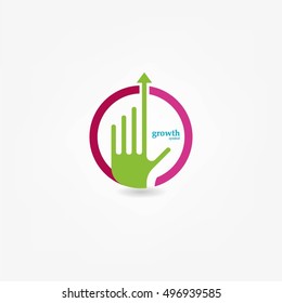 Hand the symbol of growth. Vector