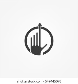 Hand the symbol of growth. Vector