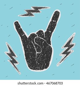 The Hand Symbol Heavy Metal Vector Illustration