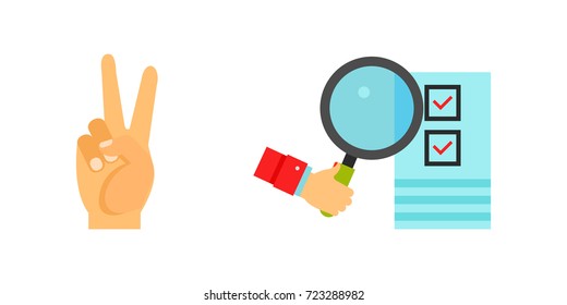 Hand symbol icon set