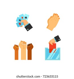 Hand symbol icon set