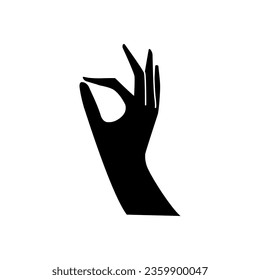 Hand-Symbol-Vektorgrafik. Handillustrationszeichen. Symbol mit dem Handzeichen.
