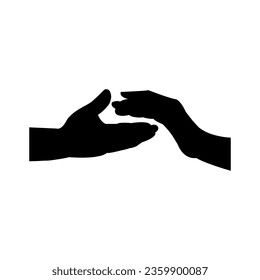 Hand symbol icon vector. Hand illustration sign. Symbol shown by the hand sign.