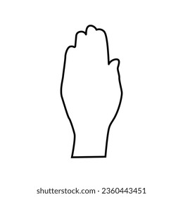 Hand-Symbol-Vektorgrafik. Handillustrationszeichen. Symbol mit dem Handzeichen.