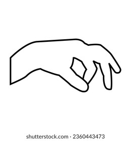Vector de icono de símbolo de mano. Signo de ilustración manual. Símbolo mostrado por el signo de la mano.