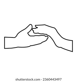 Hand symbol icon vector. Hand illustration sign. Symbol shown by the hand sign.