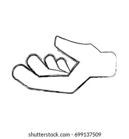 Hand symbol isolated