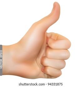 Hand symbol - like, agree. Vector illustration.