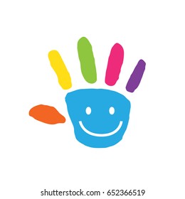 Hand Symbol with rainbow color