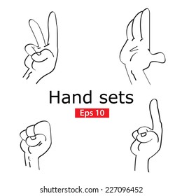 Hand symbol set. Vector illustration