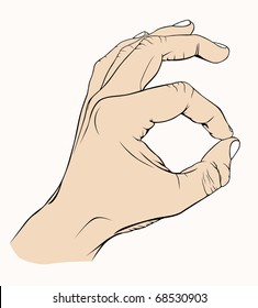 Hand with symbolic, good, nice, best, cook