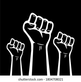 Hand symbols for black lives matter protest to stop violence to black people. Fight for human right of Black People. Flat style vector