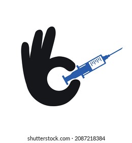 hand with syringe icon vector illustration design
