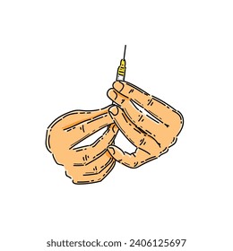 hand syringe illustration vector design in a white background