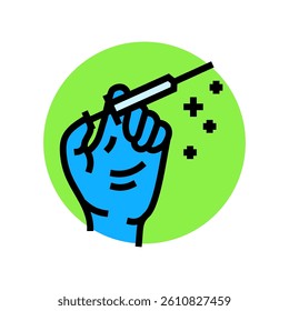hand syringe immunization color icon vector. hand syringe immunization sign. isolated symbol illustration