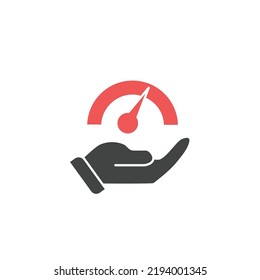 hand with Tachometer icons  symbol vector elements for infographic web