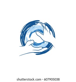 Hand Tai Chi Vector Logo