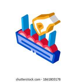 hand take food icon vector. isometric hand take food sign. color isolated symbol illustration