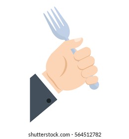 hand take fork cook utensil vector illustration eps 10
