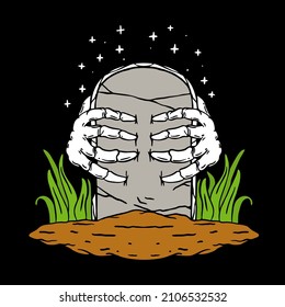 The Hand Take Gravestone ready to print to apparel