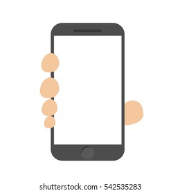 Hand take phone. Copyspace. for mobile apps. Vector illustration.