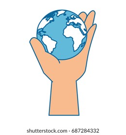 Hand Taking Earth Planet Stock Vector (Royalty Free) 687284332 ...