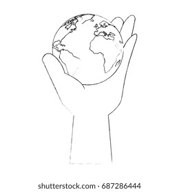 hand taking earth planet