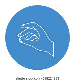 Hand taking isolated icon