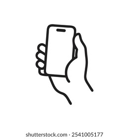 Hand taking a picture with a smartphone icon