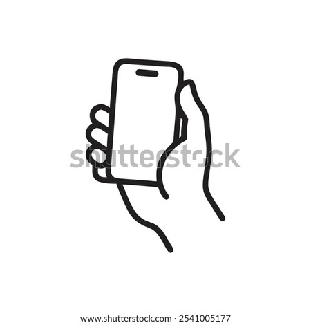 Hand taking a picture with a smartphone icon