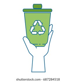 hand taking recycle bin