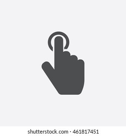 Hand tap icon in flat style isolated on gray background. Touch, Click hand gesture symbol for your web site design, picture, art, logo, app, UI. Vector illustration EPS10, JPEG image