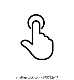 Hand tap icon in flat style isolated on gray background. Touch, Click hand gesture symbol for your web site design, picture, art, logo, app, UI. Vector illustration EPS10, JPEG image