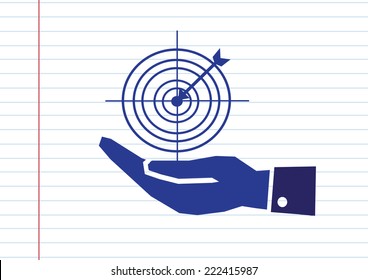 Hand and Target icon concept