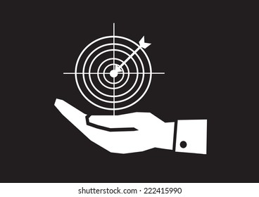 Hand and Target icon concept
